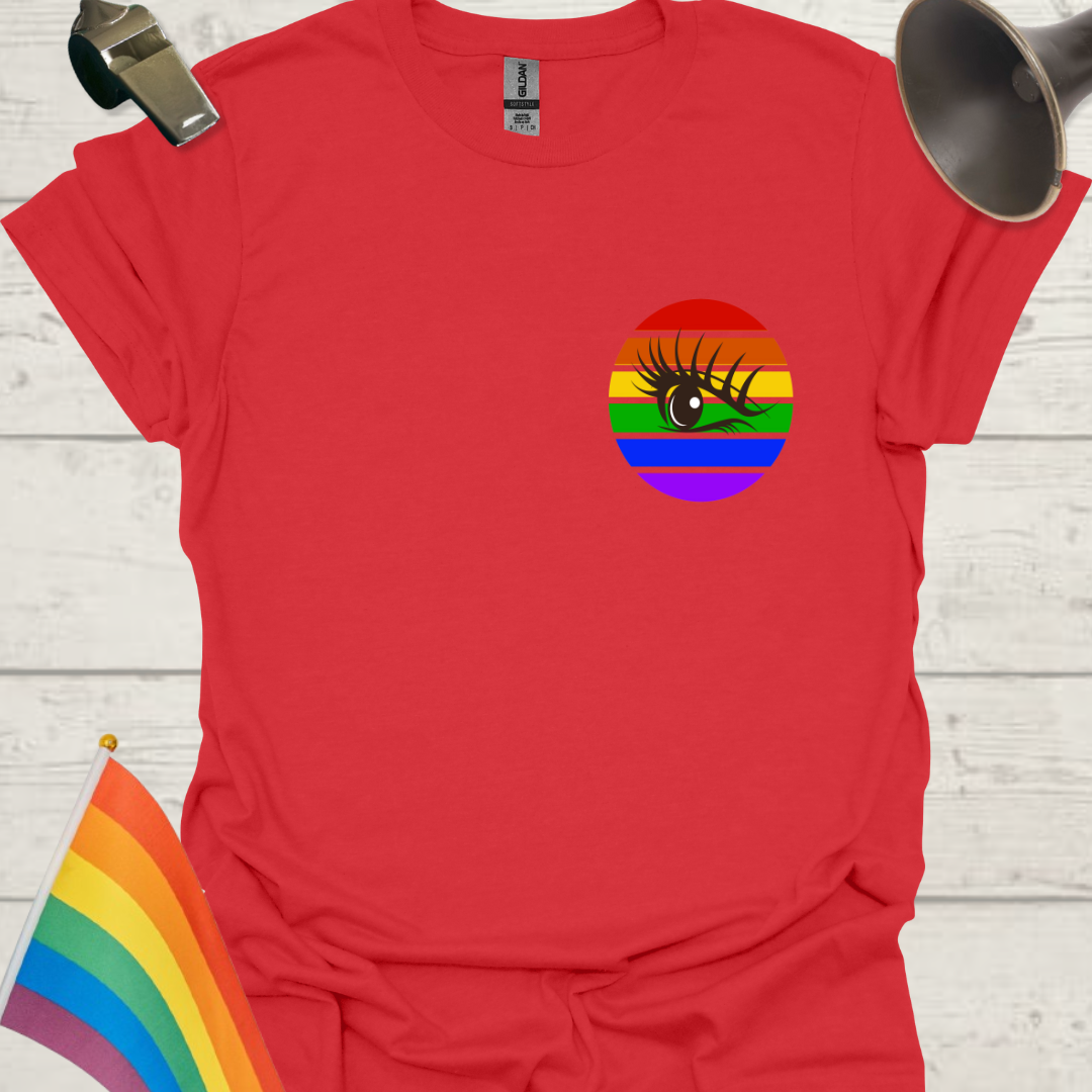 LGBT Pride Rainbow Stripes in a sphere, visibility Eye design T-shirt