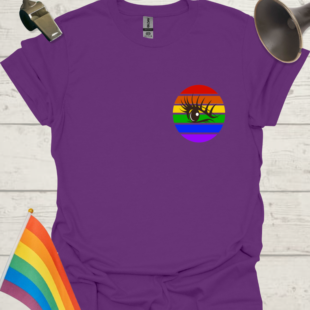 LGBT Pride Rainbow Stripes in a sphere, visibility Eye design T-shirt