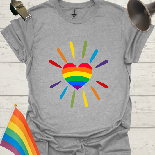 LGBT Pride Flag Colors Heart T-Shirt