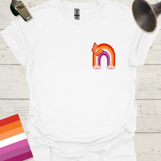 Lesbian Pride Flag Rainbow Butterfly T-Shirt