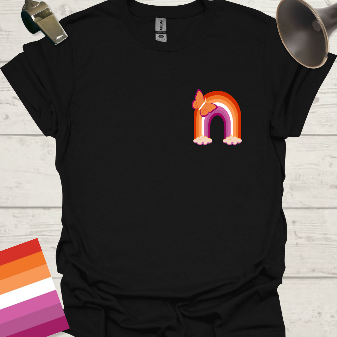 Lesbian Pride Flag Rainbow Butterfly T-Shirt