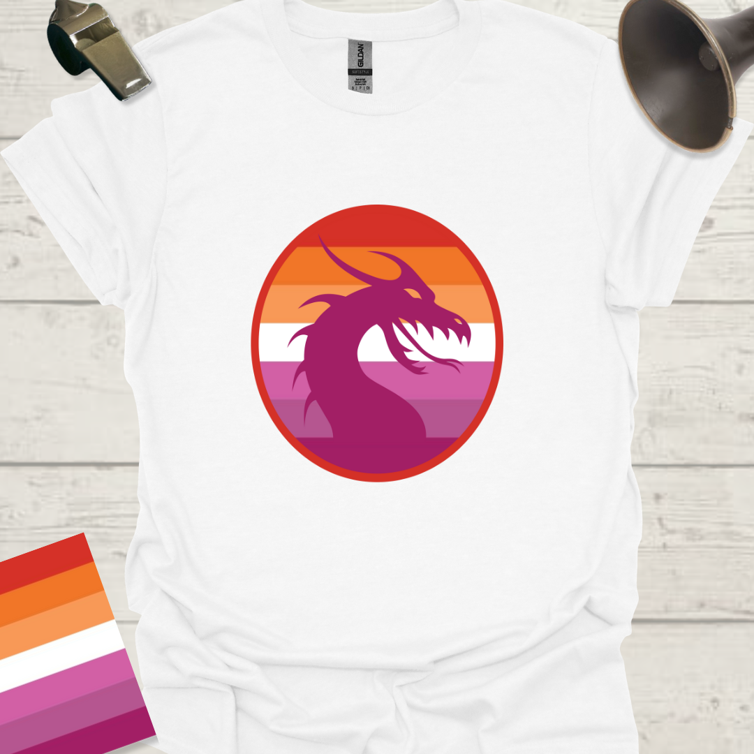 Lesbian Pride Flag Sphere Dragon T-Shirt