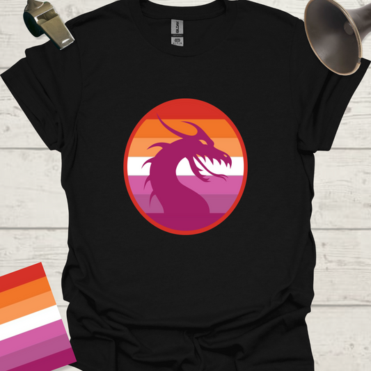 Lesbian Pride Flag Sphere Dragon T-Shirt