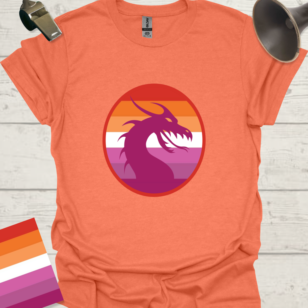 Lesbian Pride Flag Sphere Dragon T-Shirt