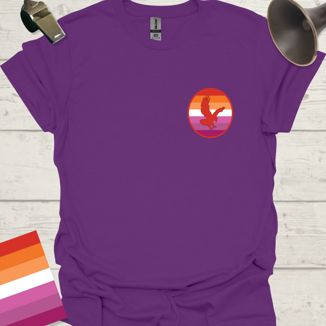 Lesbian Pride Flag Sphere Eagle T-Shirt