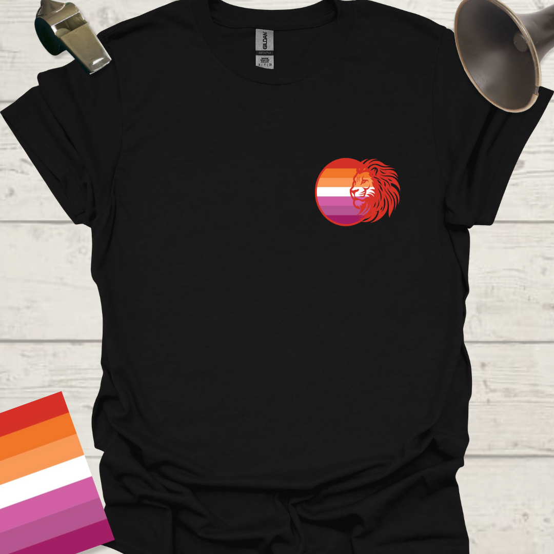 Lesbian Pride Flag Sphere Lion T-Shirt