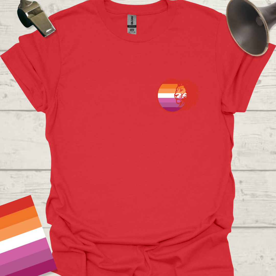 Lesbian Pride Flag Sphere Lion T-Shirt