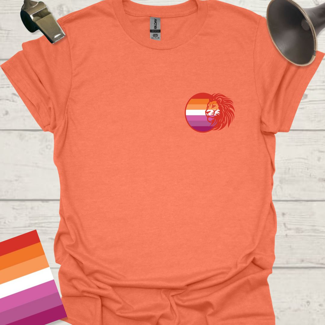 Lesbian Pride Flag Sphere Lion T-Shirt