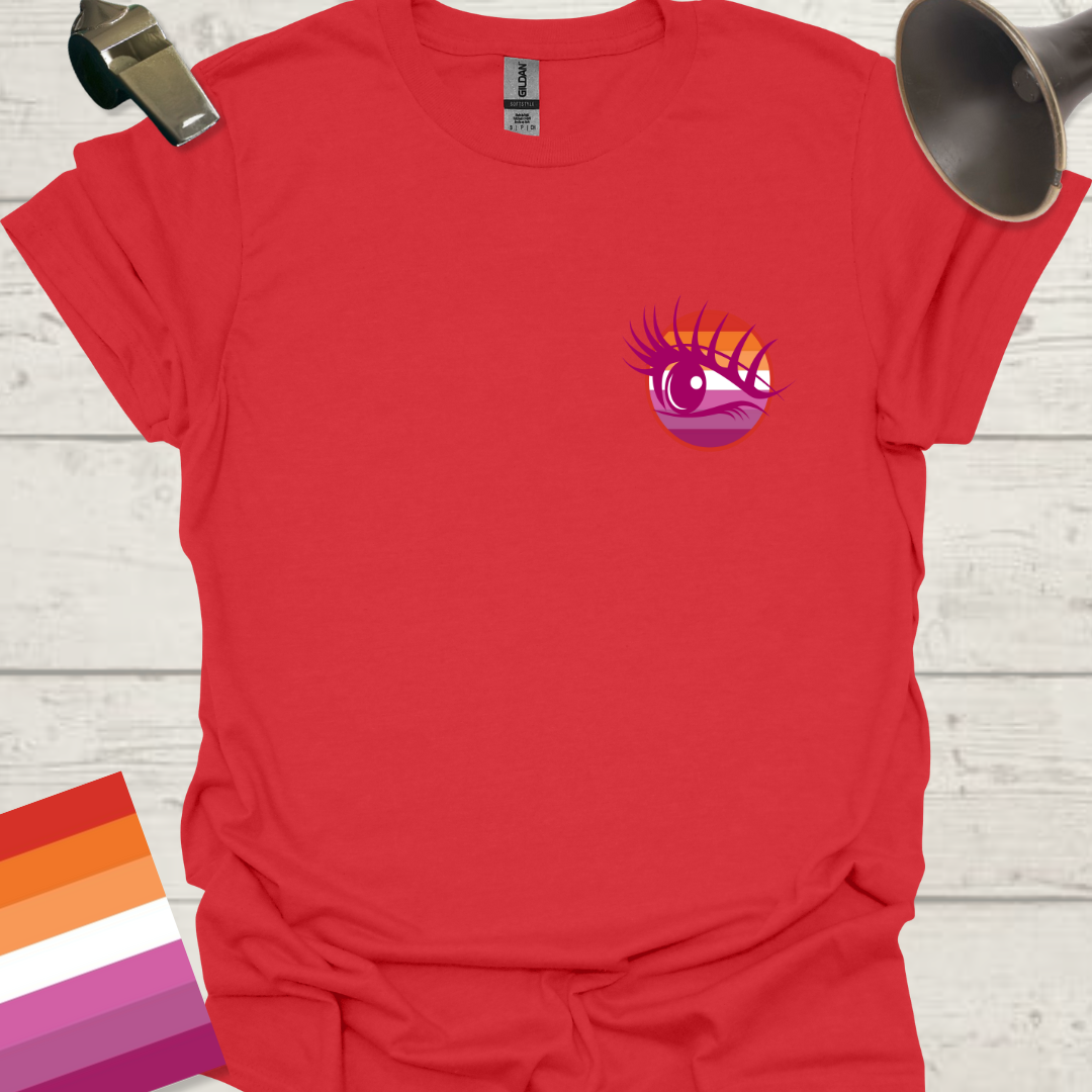 Lesbian Pride Flag Sphere Eye T-Shirt