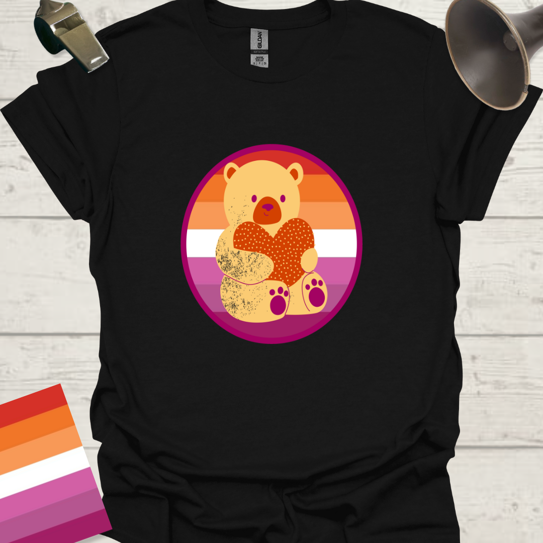Lesbian Pride Flag Sphere Bear T-Shirt