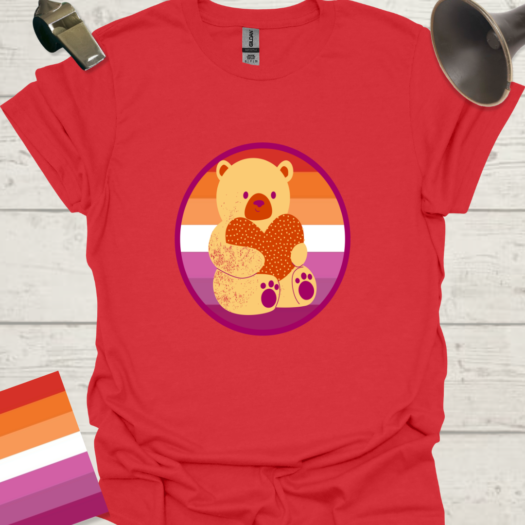 Lesbian Pride Flag Sphere Bear T-Shirt