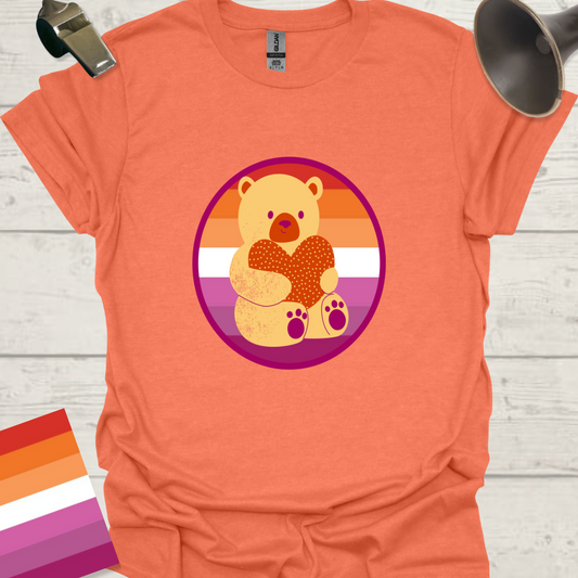 Lesbian Pride Flag Sphere Bear T-Shirt