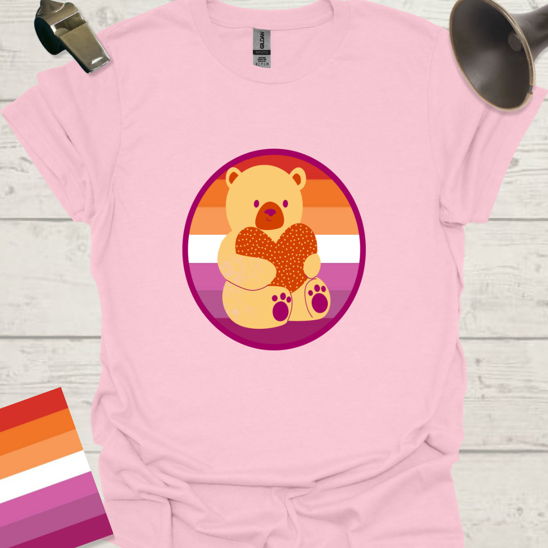 Lesbian Pride Flag Sphere Bear T-Shirt