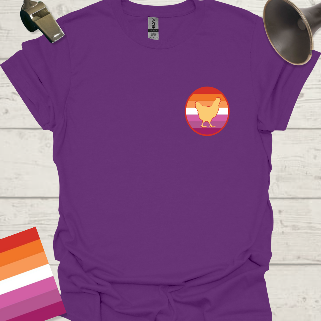 Lesbian Pride Flag Sphere Chicken T-Shirt