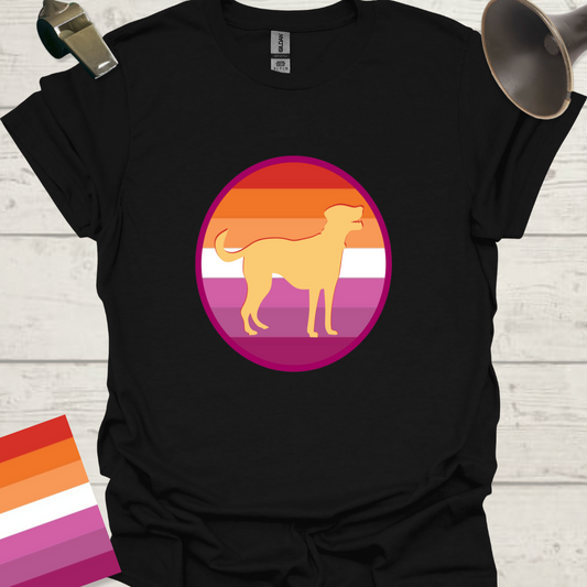 Lesbian Pride Flag Sphere Dog T-Shirt