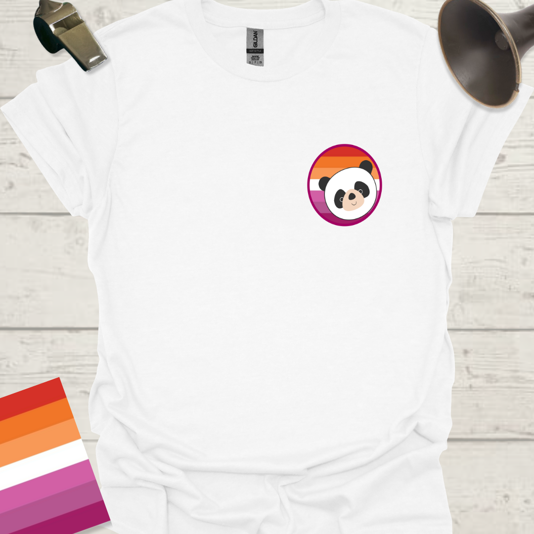 Lesbian Pride Flag Sphere Panda T-Shirt