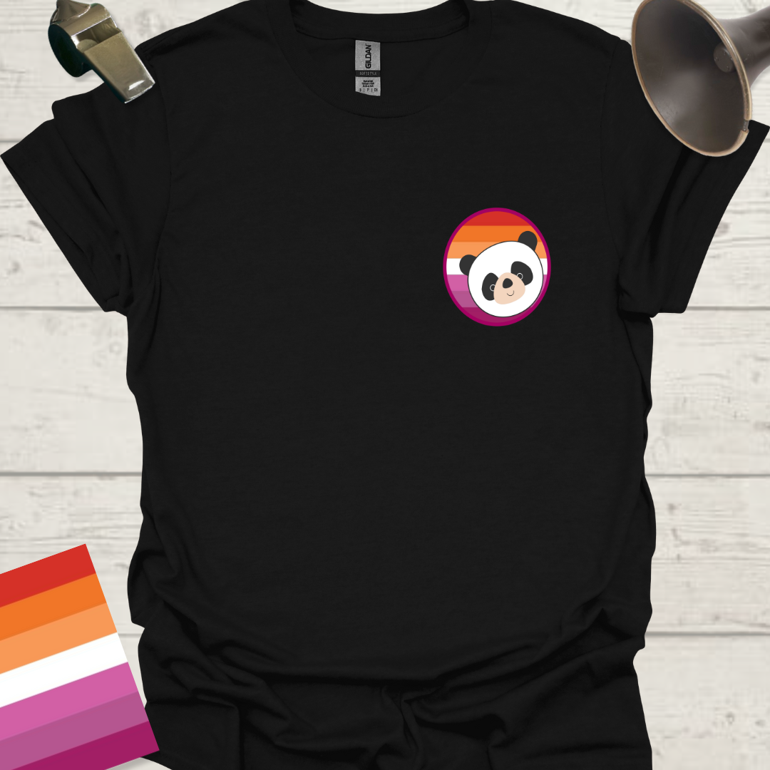 Lesbian Pride Flag Sphere Panda T-Shirt
