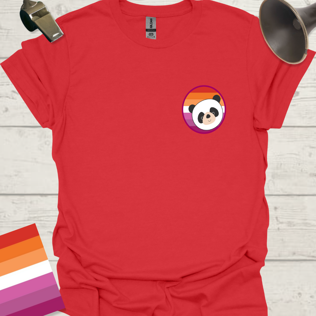 Lesbian Pride Flag Sphere Panda T-Shirt