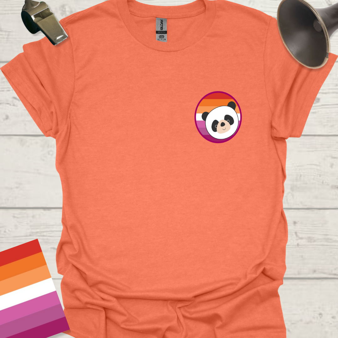 Lesbian Pride Flag Sphere Panda T-Shirt