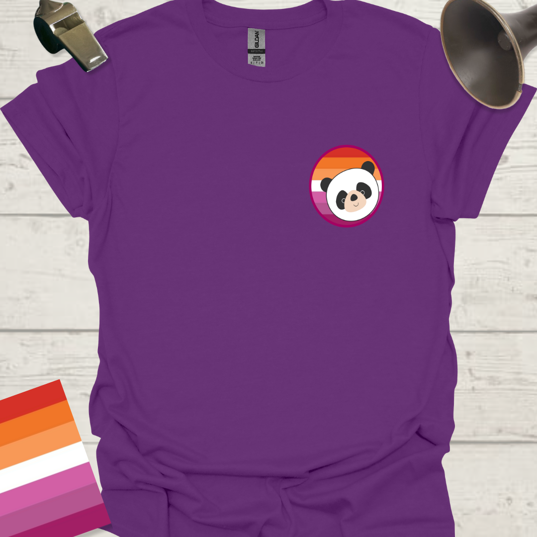 Lesbian Pride Flag Sphere Panda T-Shirt