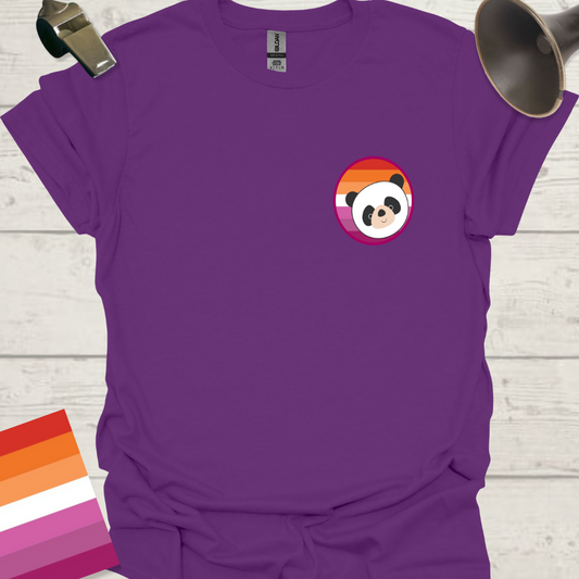 Lesbian Pride Flag Sphere Panda T-Shirt