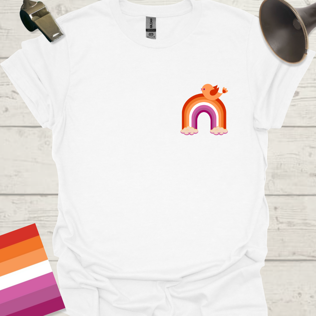 Lesbian Pride Flag Rainbow Bird T-Shirt