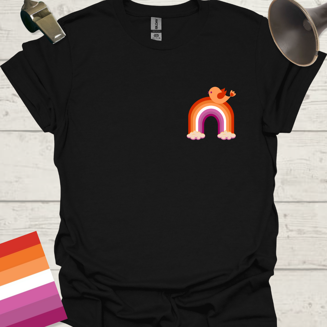 Lesbian Pride Flag Rainbow Bird T-Shirt