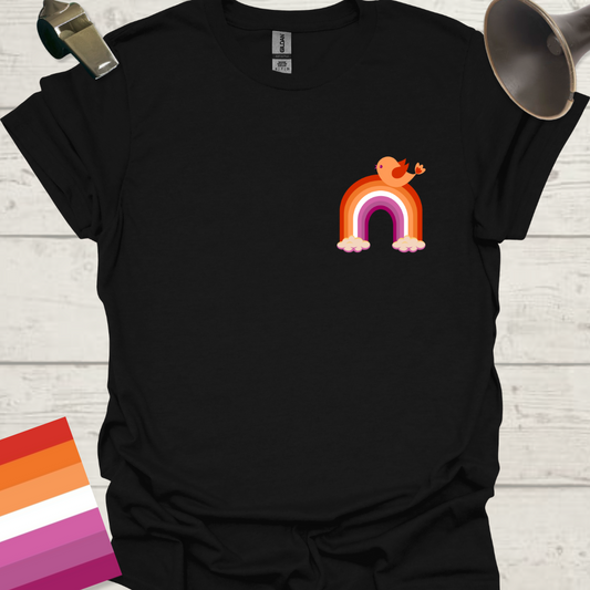 Lesbian Pride Flag Rainbow Bird T-Shirt
