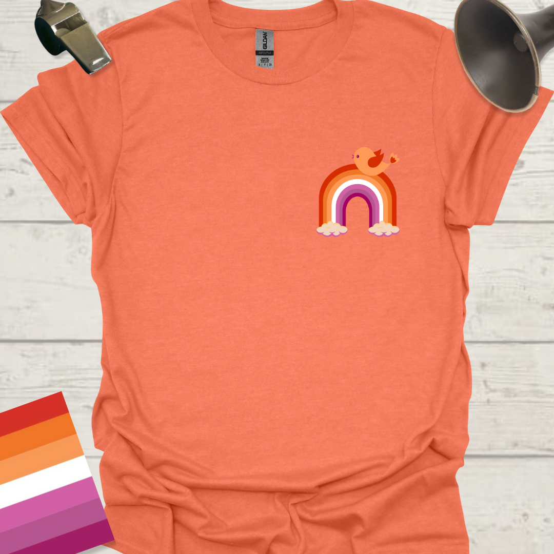Lesbian Pride Flag Rainbow Bird T-Shirt