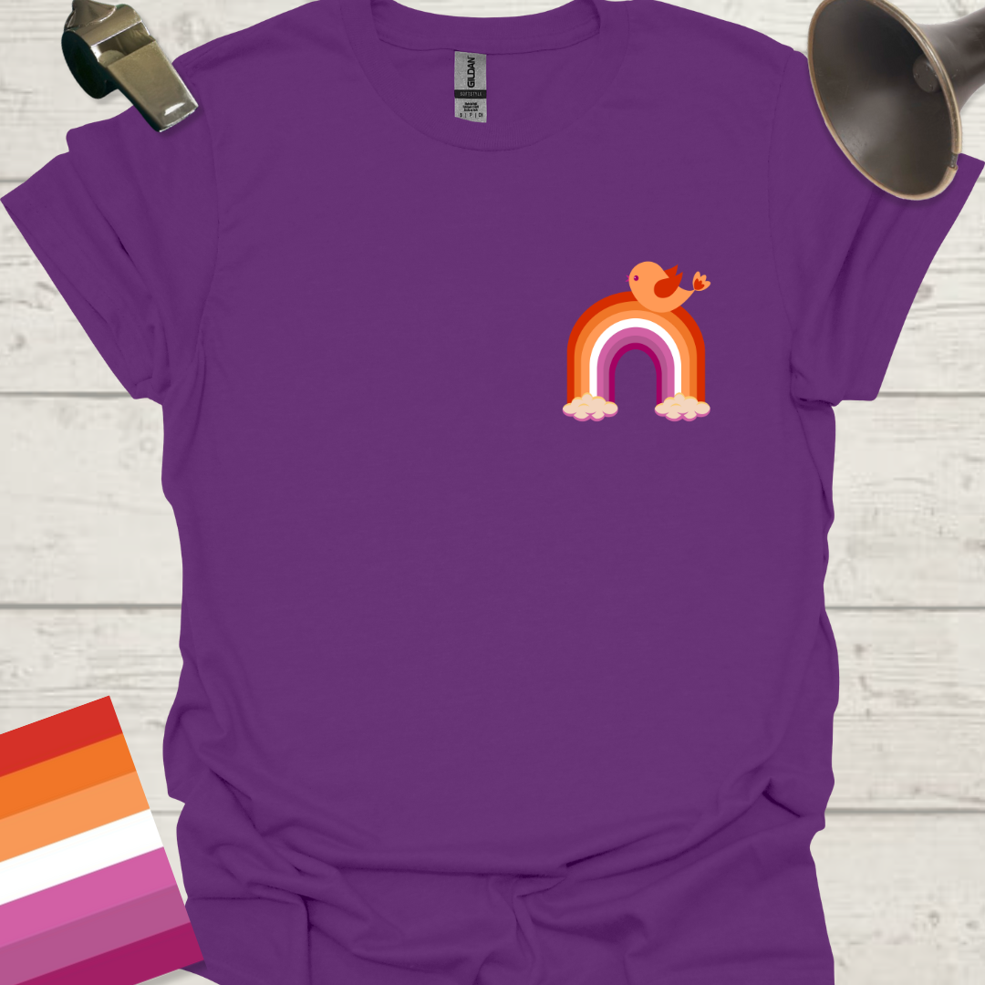 Lesbian Pride Flag Rainbow Bird T-Shirt