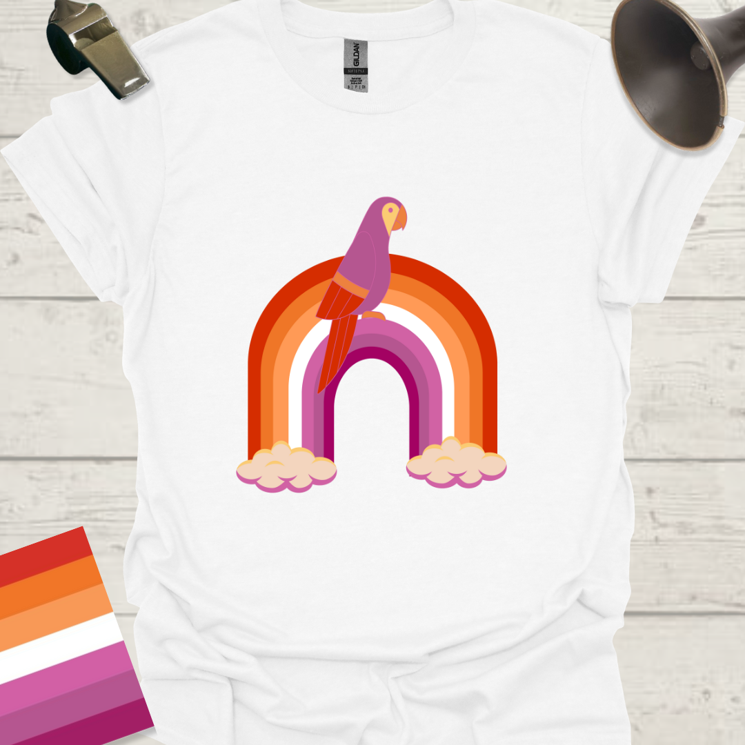 Lesbian Pride Flag Rainbow Parrot T-Shirt