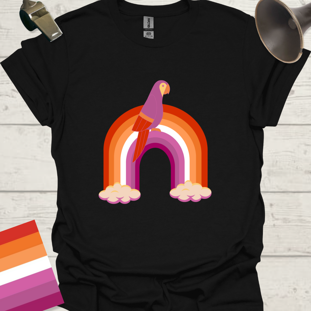 Lesbian Pride Flag Rainbow Parrot T-Shirt