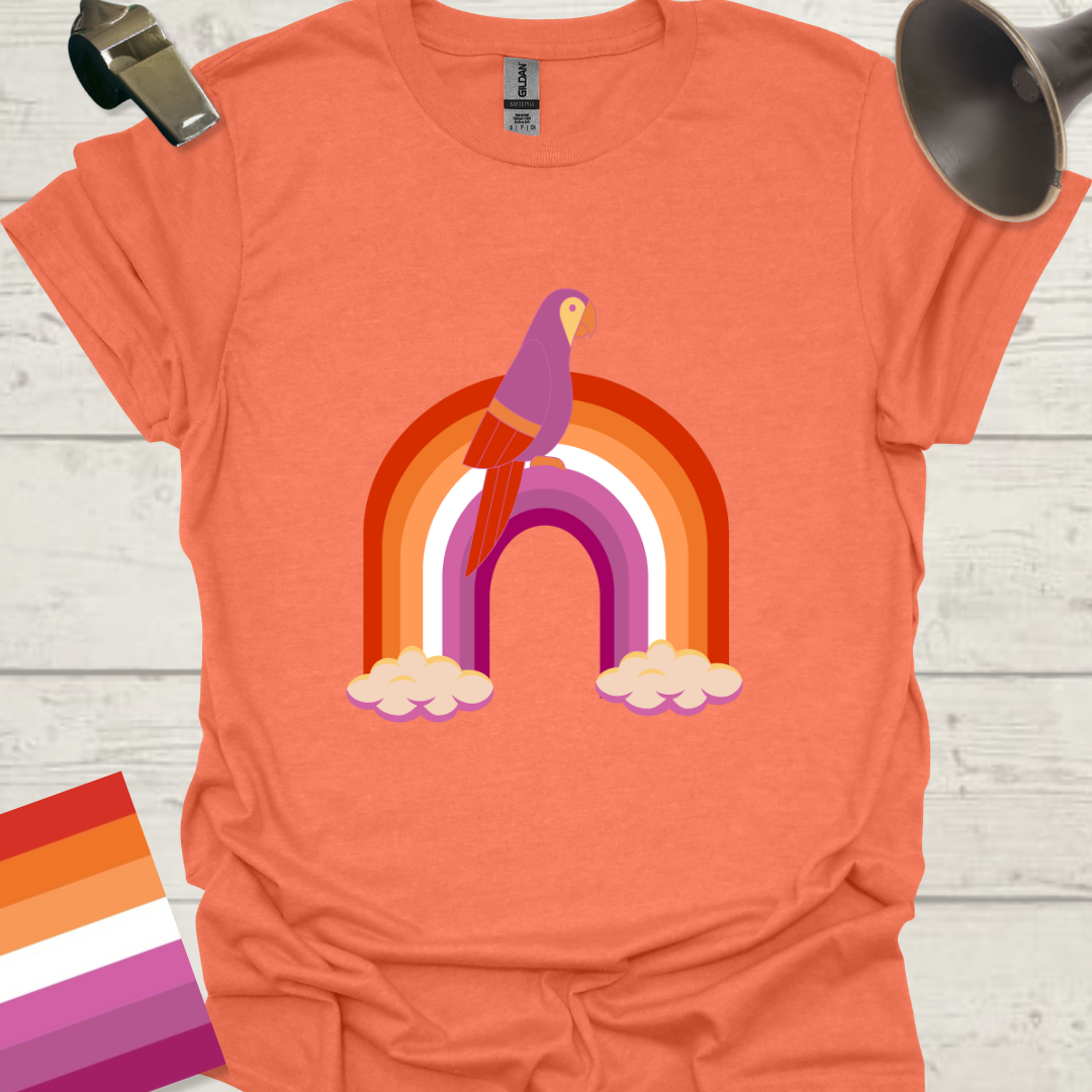 Lesbian Pride Flag Rainbow Parrot T-Shirt