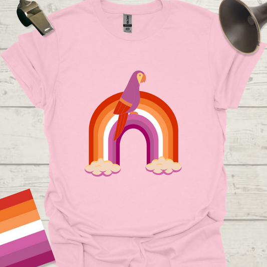 Lesbian Pride Flag Rainbow Parrot T-Shirt