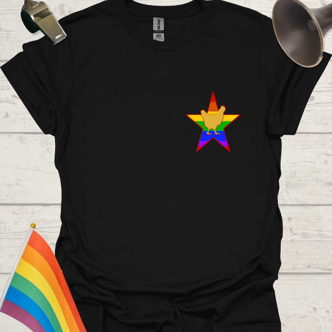 LGBT Pride Rainbow Stripes in a star, ChickenT-shirt