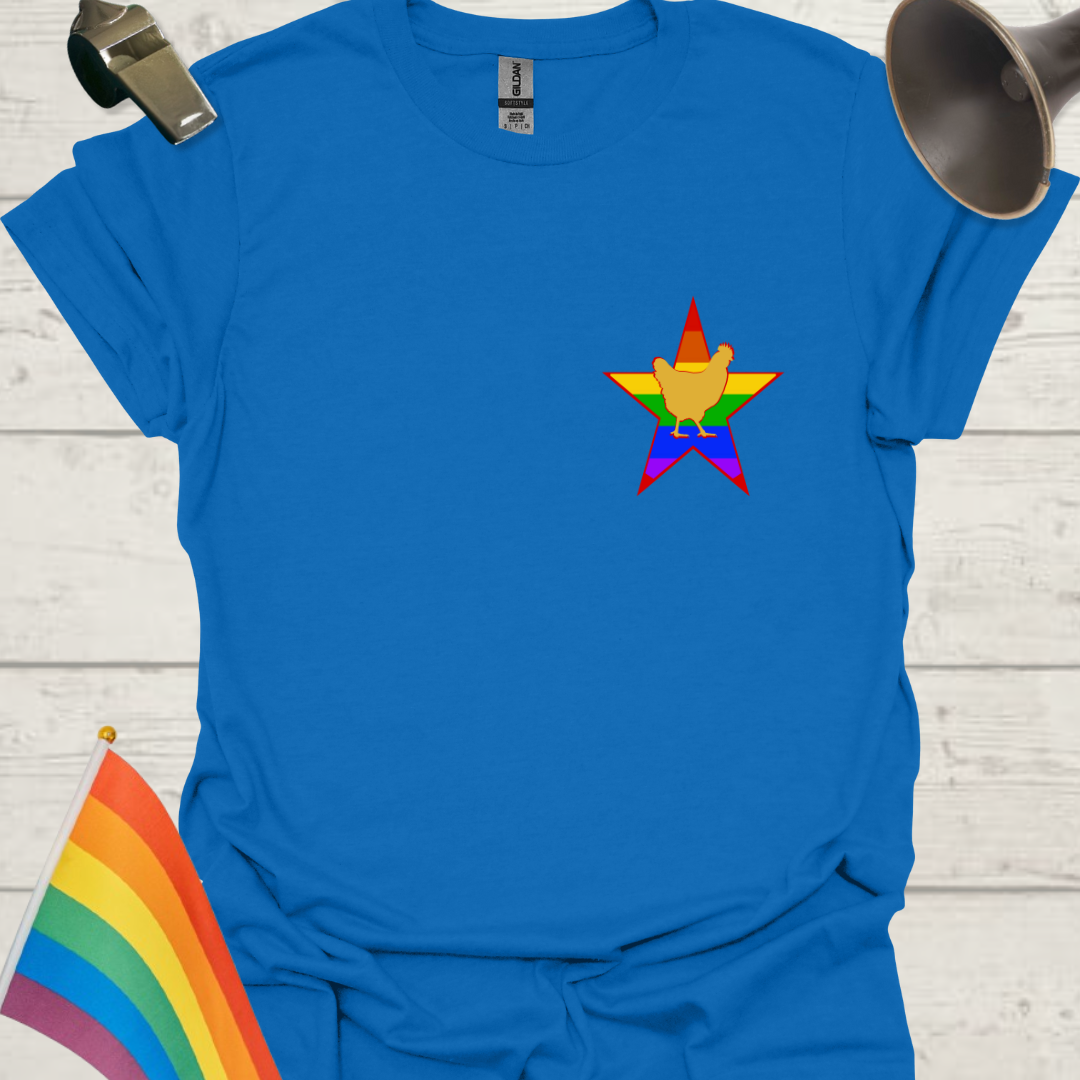LGBT Pride Rainbow Stripes in a star, ChickenT-shirt