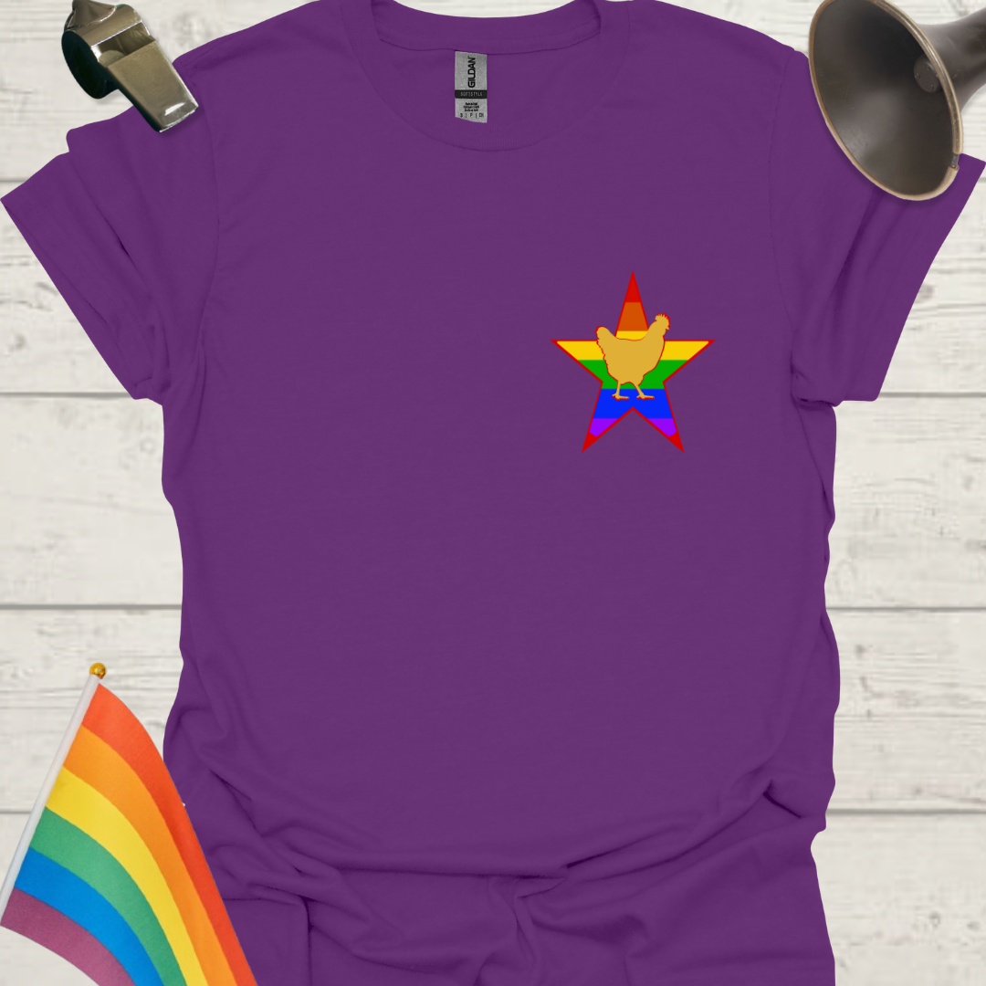 LGBT Pride Rainbow Stripes in a star, ChickenT-shirt
