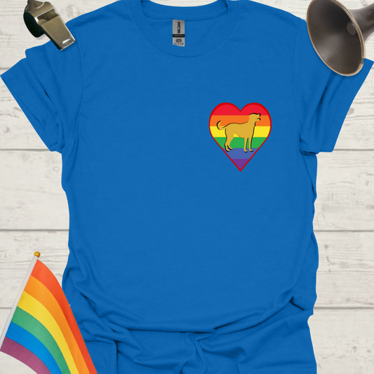 Unisex Pride T-Shirt - LGBT Pride Dog in a Heart Design
