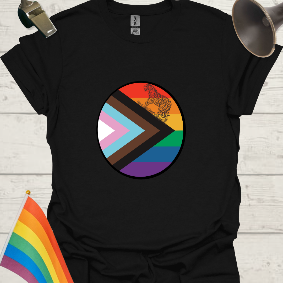 LGBTQ Pride Progress Flag Leopard sphere T-Shirt