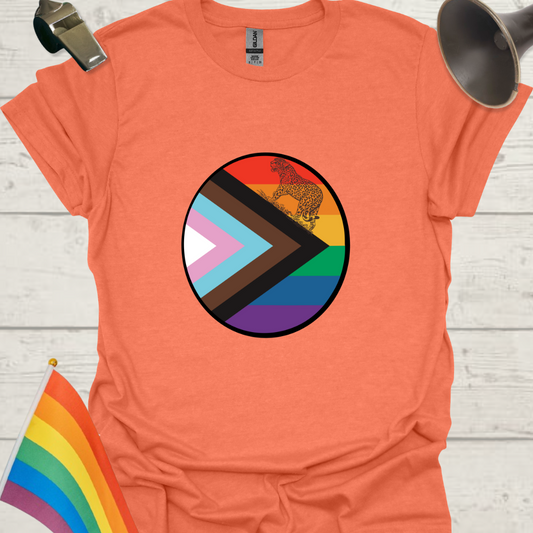 LGBTQ Pride Progress Flag Leopard sphere T-Shirt