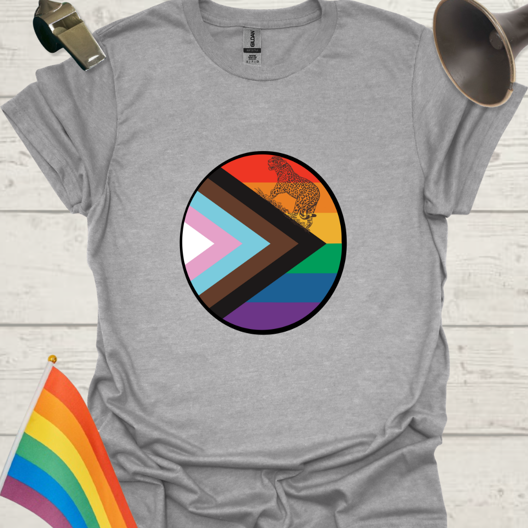 LGBTQ Pride Progress Flag Leopard sphere T-Shirt