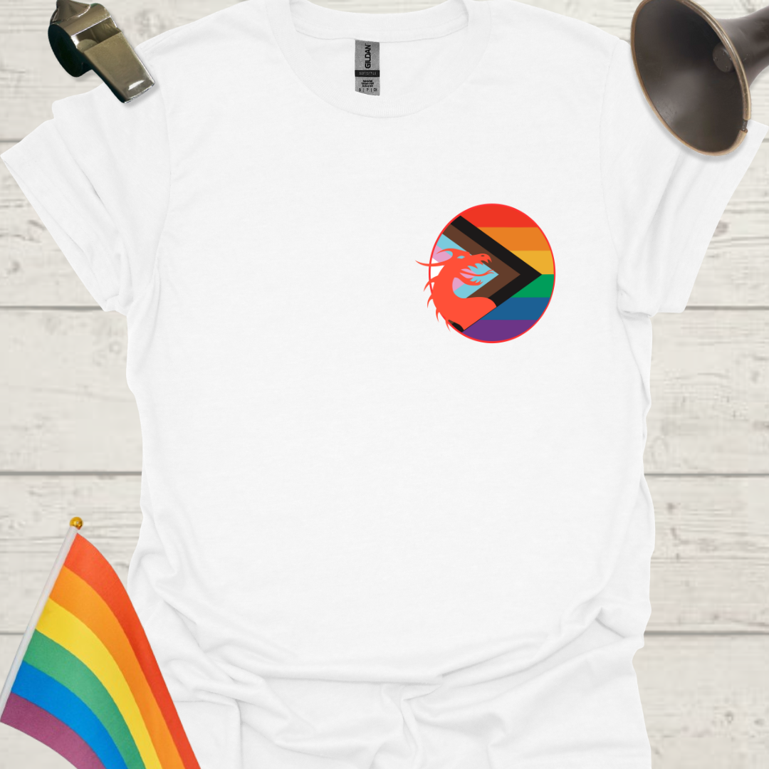 LGBTQ Pride Progress Flag Colors, Dragon in a Sphere T-Shirt