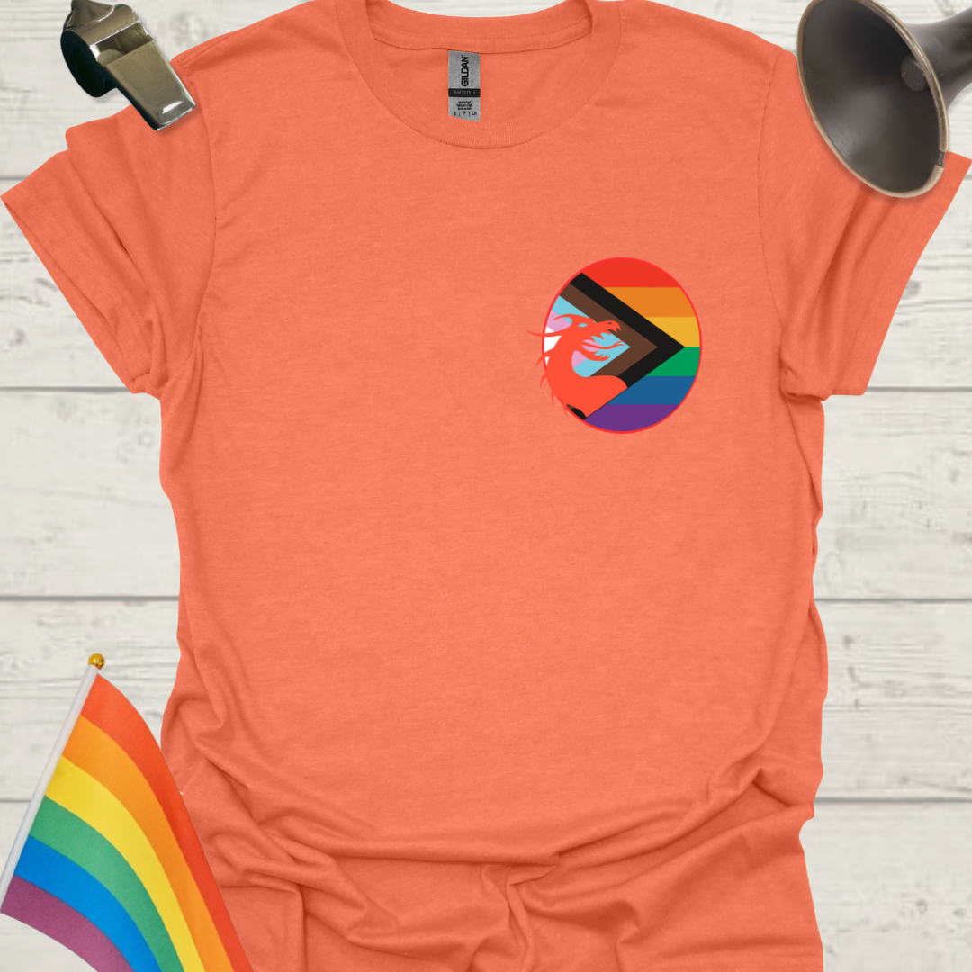 LGBTQ Pride Progress Flag Colors, Dragon in a Sphere T-Shirt
