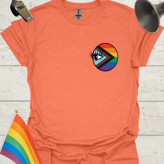 LGBTQ Pride Progress Flag colors, Eye in a sphere T-Shirt