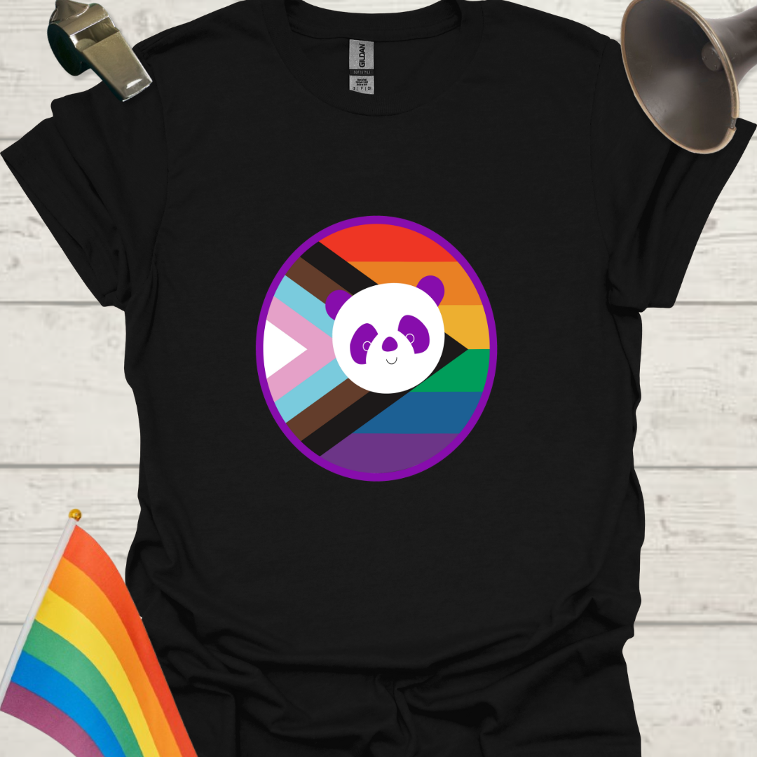 LGBTQ Pride Cute Panda Progress Flag Colors Sphere T-Shirt