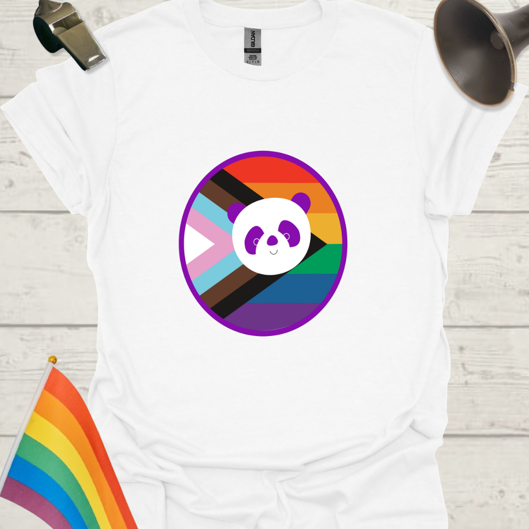 LGBTQ Pride Cute Panda Progress Flag Colors Sphere T-Shirt