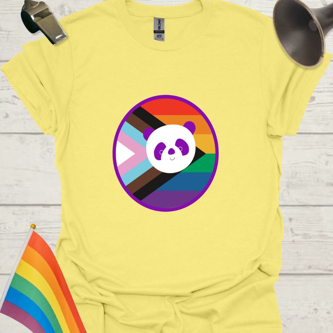 LGBTQ Pride Cute Panda Progress Flag Colors Sphere T-Shirt