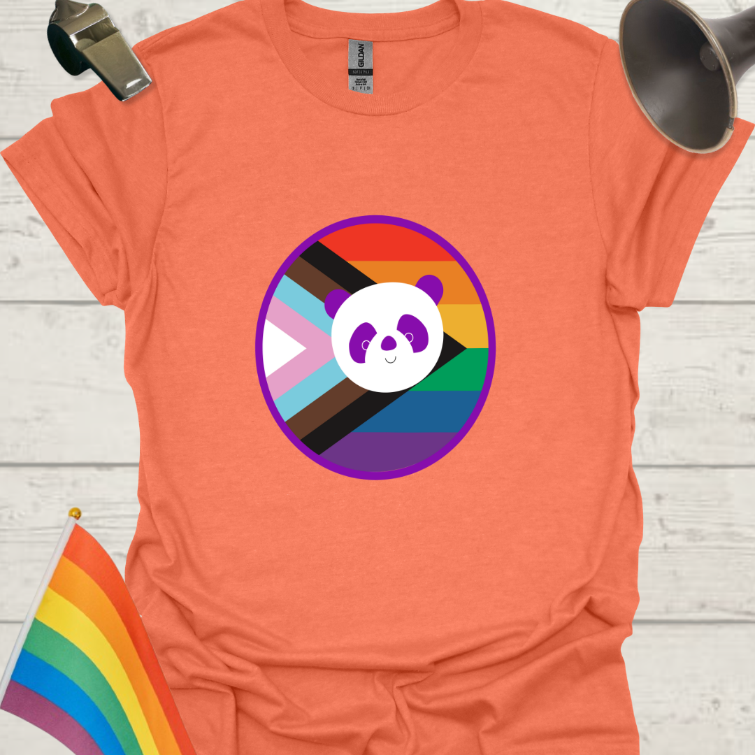 LGBTQ Pride Cute Panda Progress Flag Colors Sphere T-Shirt