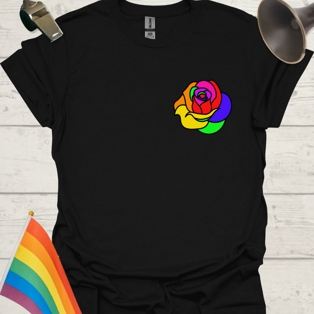 Unisex Pride T-Shirt - LGBTQ Rainbow Rose