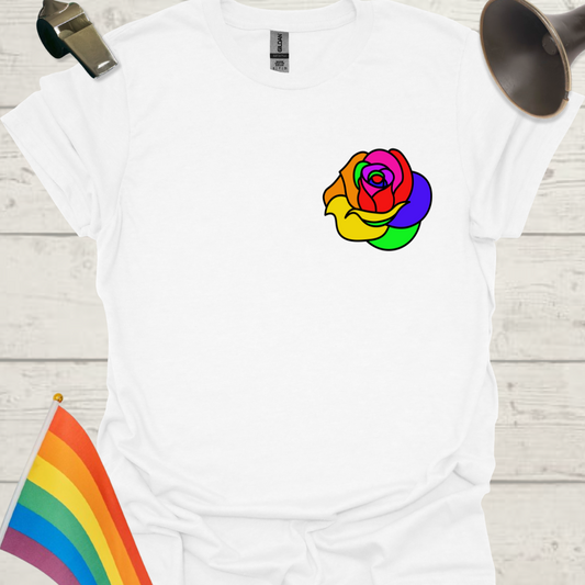 Unisex Pride T-Shirt - LGBTQ Rainbow Rose